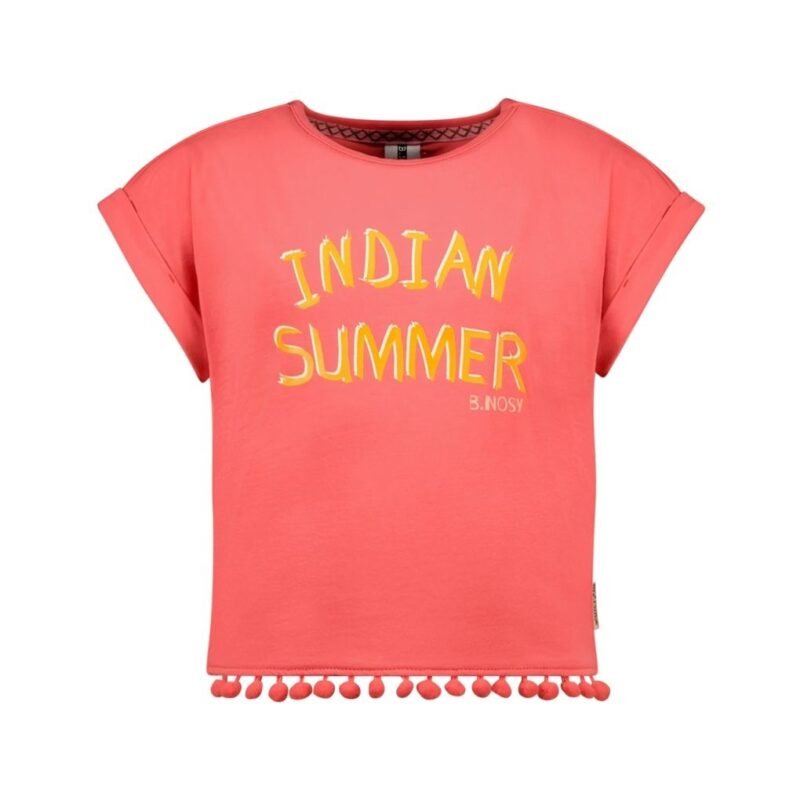 B.Nosy Meisjes t-shirt - Becky - Hot koraal B.Nosy Meisjes t-shirt - Becky - Hot koraalMateriaal