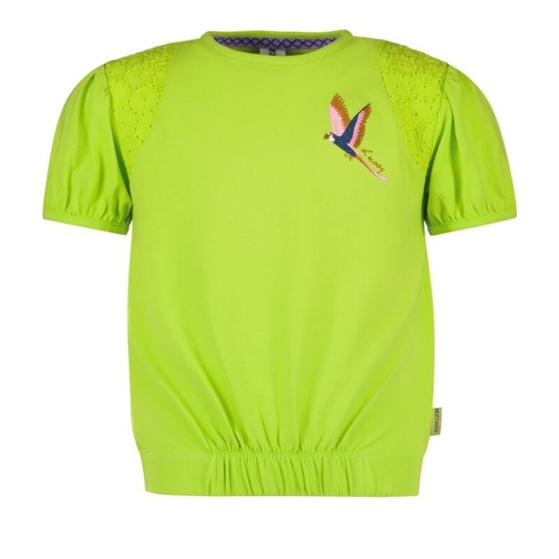 B.Nosy Meisjes t-shirt - Guusje - Toxic groen B.Nosy Meisjes t-shirt - Guusje - Toxic groenMateriaal