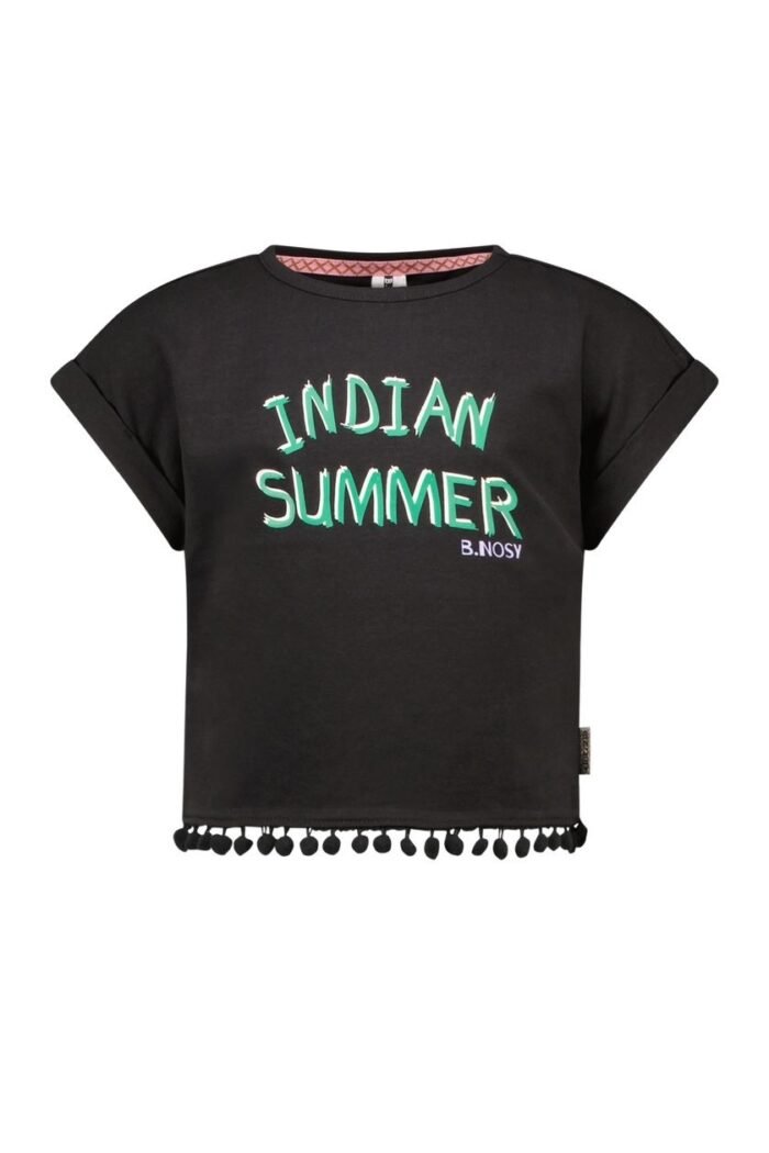 B.Nosy Meisjes t-shirt - Mara - Zwart B.Nosy Meisjes t-shirt - Mara - ZwartMateriaal