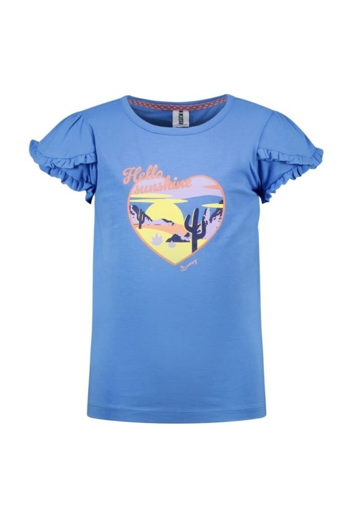 B.Nosy Meisjes t-shirt - Philou - Soft blauw B.Nosy Meisjes t-shirt - Philou - Soft blauwMateriaal