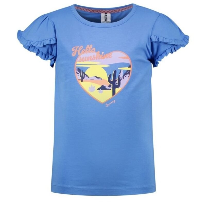 B.Nosy Meisjes t-shirt - Philou - Soft blauw B.Nosy Meisjes t-shirt - Philou - Soft blauwMateriaal