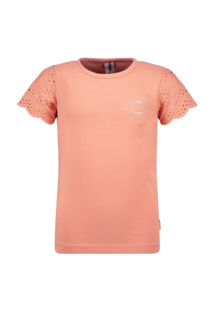 B.Nosy Meisjes t-shirt - Pippi - Perzik B.Nosy Meisjes t-shirt - Pippi - PerzikMateriaal