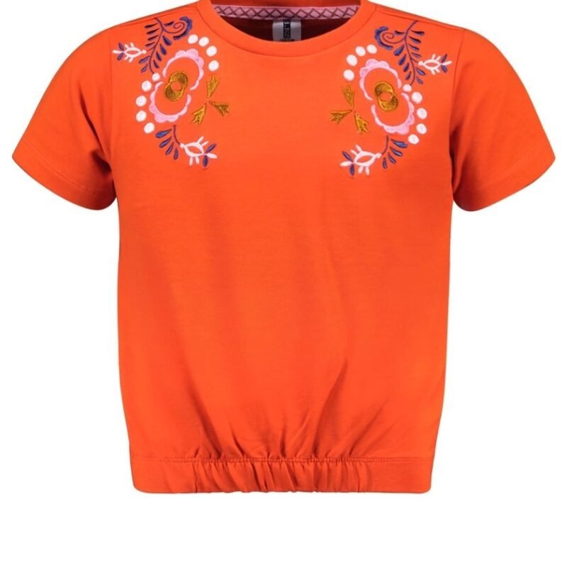B.Nosy Meisjes t-shirt - Sara - Orange glo B.Nosy Meisjes t-shirt - Sara - Orange gloMateriaal