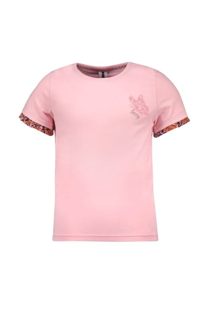 B.Nosy Meisjes t-shirt - Stella - Roze B.Nosy Meisjes t-shirt - Stella - RozeMateriaal