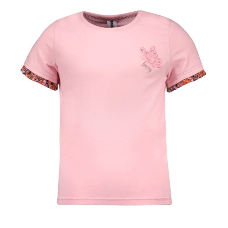 B.Nosy Meisjes t-shirt - Stella - Roze B.Nosy Meisjes t-shirt - Stella - RozeMateriaal