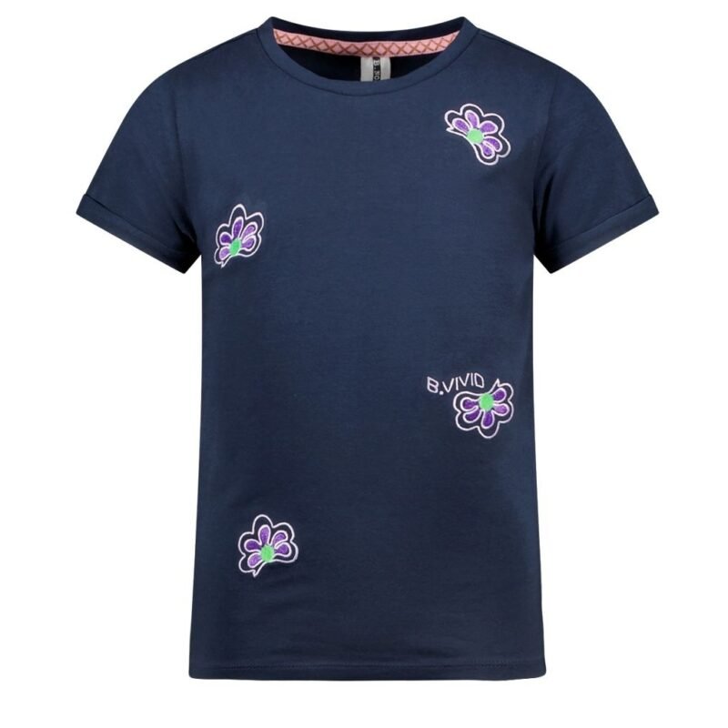 B.Nosy Meisjes t-shirt - Vivianne - Navy blauw B.Nosy Meisjes t-shirt - Vivianne - Navy blauwMateriaal
