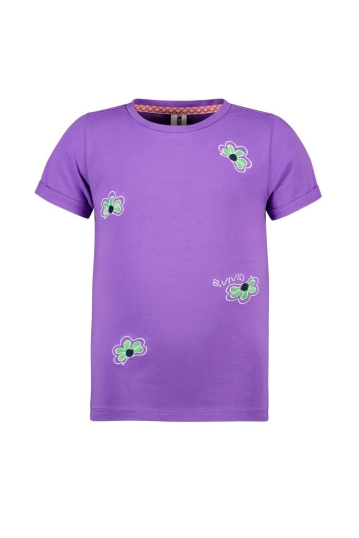 B.Nosy Meisjes t-shirt - Vivianne - Paars B.Nosy Meisjes t-shirt - Vivianne - PaarsMateriaal
