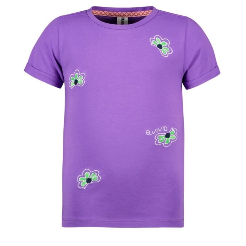 B.Nosy Meisjes t-shirt - Vivianne - Paars B.Nosy Meisjes t-shirt - Vivianne - PaarsMateriaal