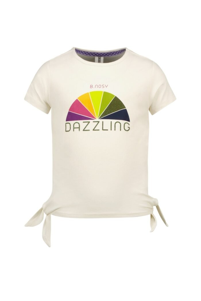 B.Nosy Meisjes t-shirt met knoop - Cotton B.Nosy Meisjes t-shirt met knoop - Cotton95% SCO 5% EA