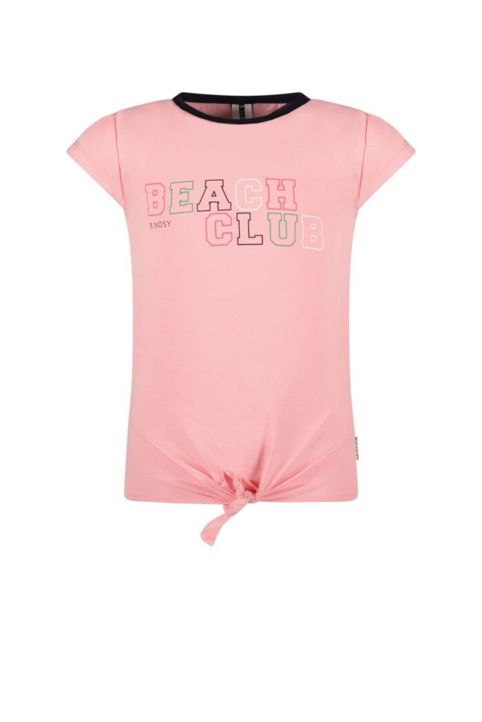 B.Nosy Meisjes t-shirt met knoop - Punch roze B.Nosy Meisjes t-shirt met knoop - Punch rozeJersey 95% cotton