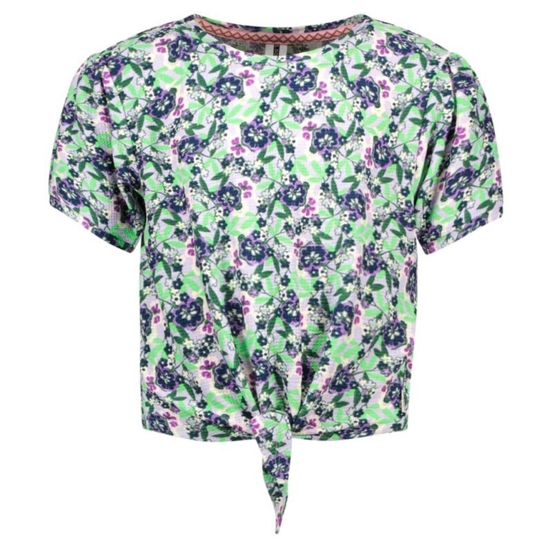 B.Nosy Meisjes t-shirt met knoop - Veerle - Vivid AOP B.Nosy Meisjes t-shirt met knoop - Veerle - Vivid AOPMateriaal