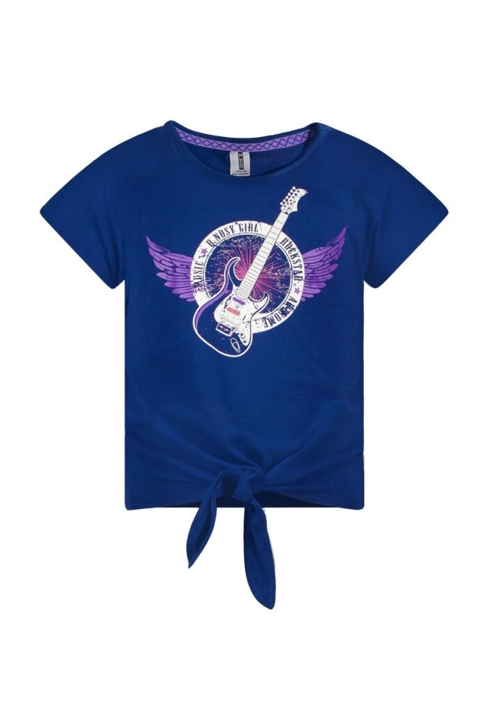 B.Nosy Meisjes t-shirt met knoope - Lake blauw B.Nosy Meisjes t-shirt met knoope - Lake blauw95% SCO 5% EA