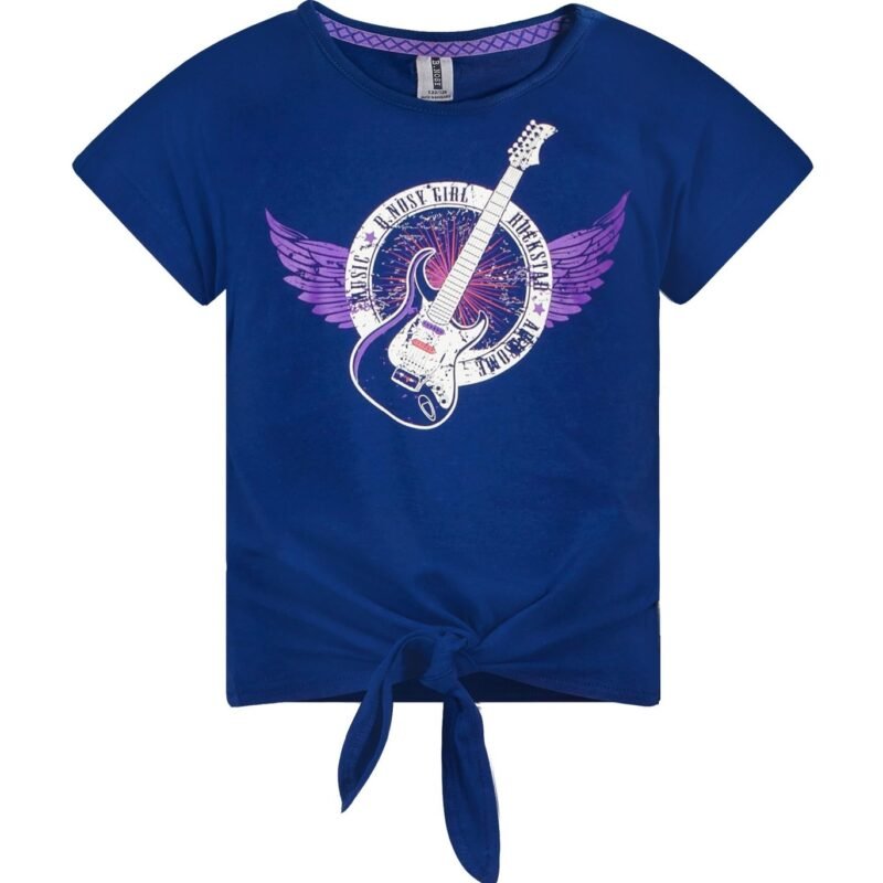 B.Nosy Meisjes t-shirt met knoope - Lake blauw B.Nosy Meisjes t-shirt met knoope - Lake blauw95% SCO 5% EA