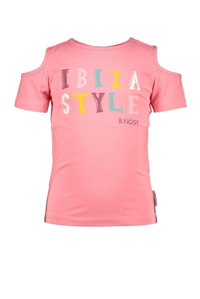 B.Nosy Meisjes t-shirt open schouder - Confetti B.Nosy Meisjes t-shirt open schouder - ConfettiJersey 95% cotton 5% ea 190-20
