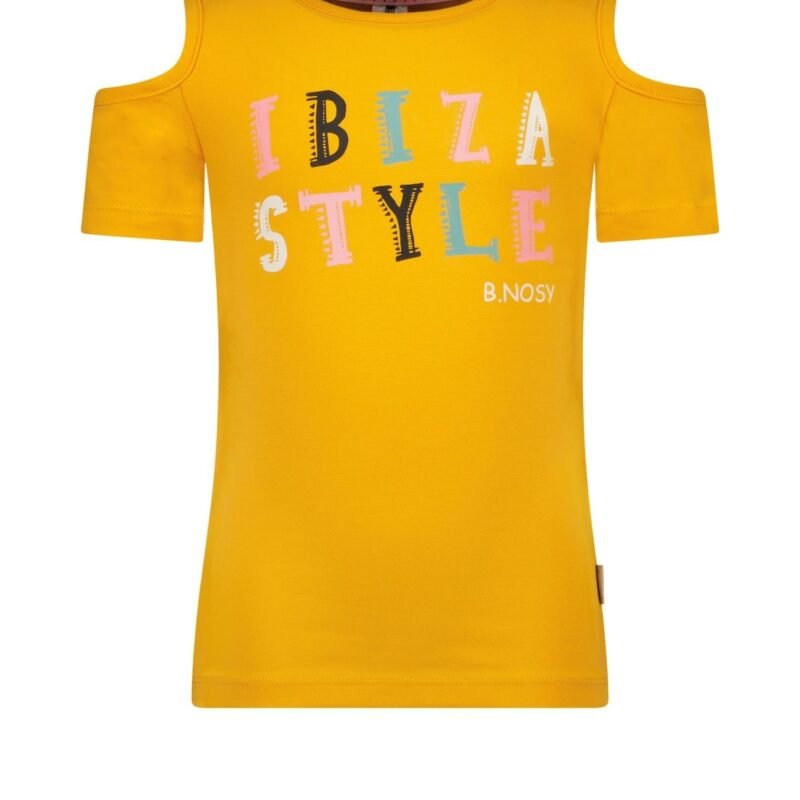 B.Nosy Meisjes t-shirt open schouder - Fire B.Nosy Meisjes t-shirt open schouder - FireJersey 95% cotton 5% ea 190-20