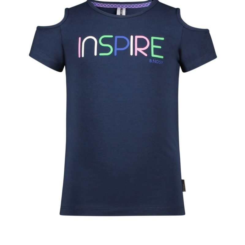 B.Nosy Meisjes t-shirt open schouder - Navy blauw B.Nosy Meisjes t-shirt open schouder - Navy blauw95% SCO 5% EA