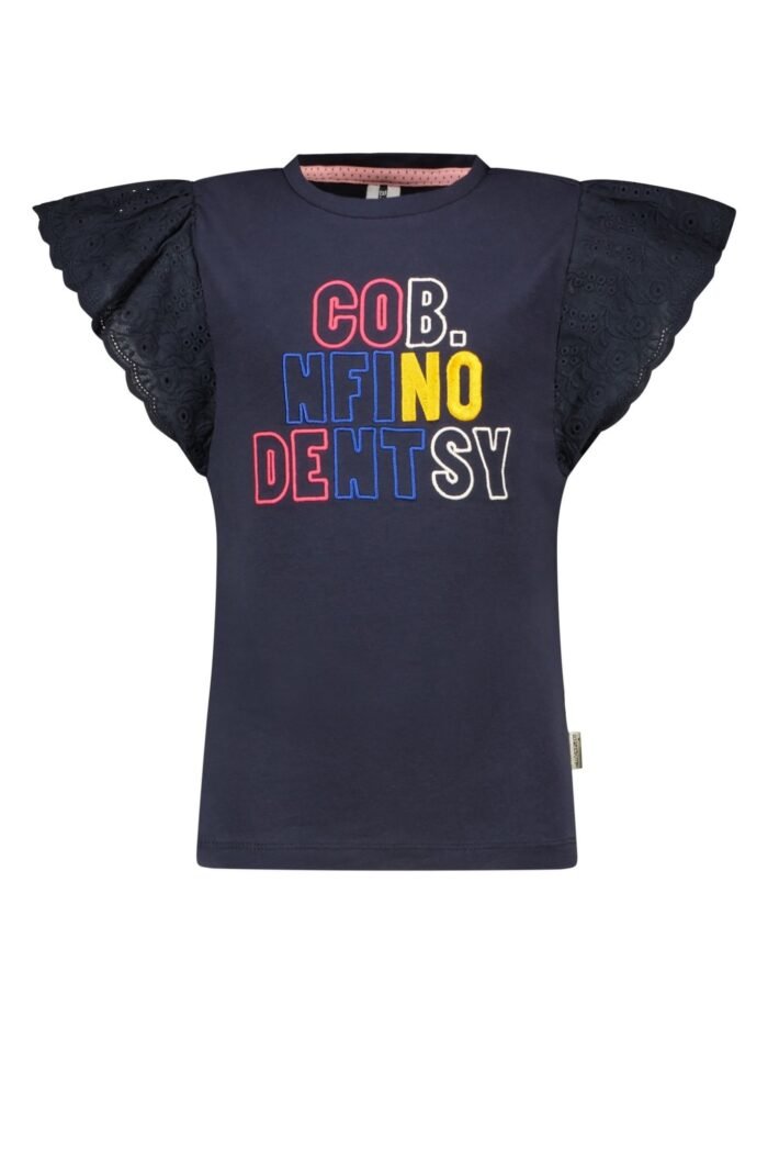 B.Nosy Meisjes t-shirt voile mouw - Marine blauw B.Nosy Meisjes t-shirt voile mouw - Marine blauwJersey 95% cotton 5% ea 180 gs