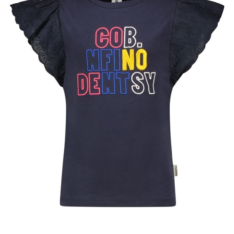 B.Nosy Meisjes t-shirt voile mouw - Marine blauw B.Nosy Meisjes t-shirt voile mouw - Marine blauwJersey 95% cotton 5% ea 180 gs