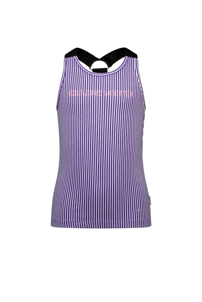 B.Nosy Meisjes tanktop - Diep paars gestreept B.Nosy Meisjes tanktop 2-pack - Diep paars gestreeptMateriaal Jersey 95% cotton 5% ea 190-2