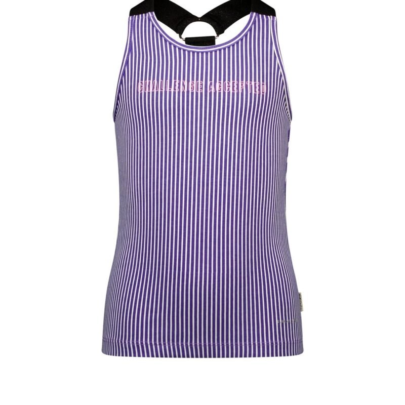 B.Nosy Meisjes tanktop - Diep paars gestreept B.Nosy Meisjes tanktop 2-pack - Diep paars gestreeptMateriaal Jersey 95% cotton 5% ea 190-2
