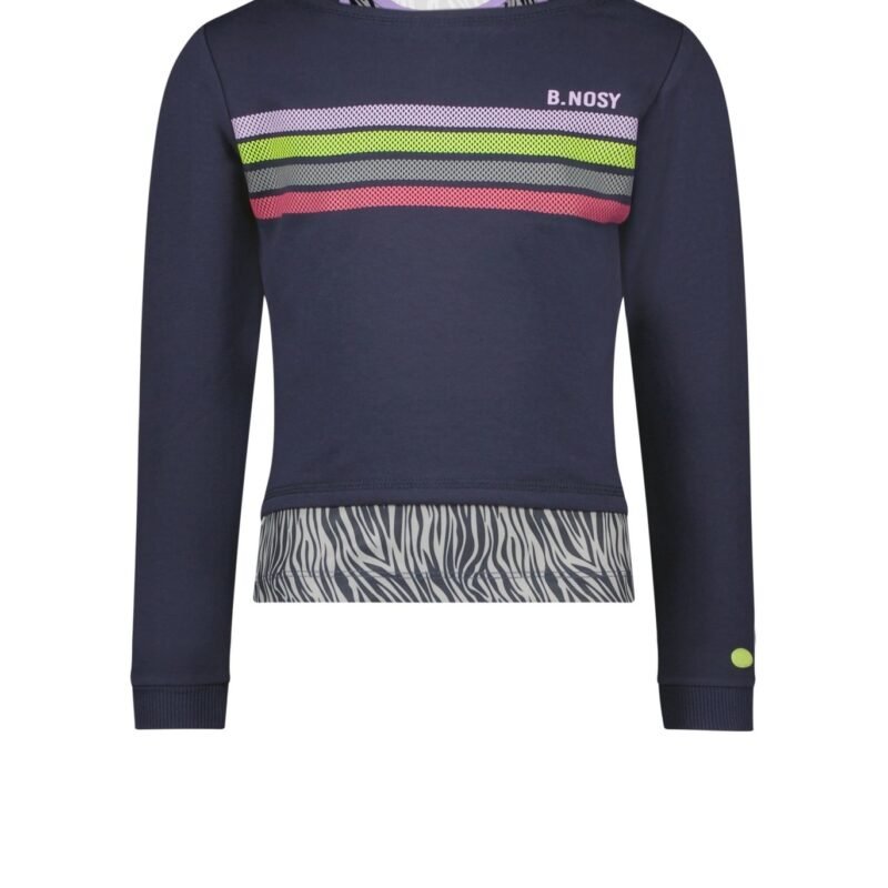 B.Nosy Meisjes tanktop met sweater 2-piece - Navy blauw B.Nosy Meisjes tanktop met sweater 2-piece - Navy blauwFrench terry 95% cotton 5% ea