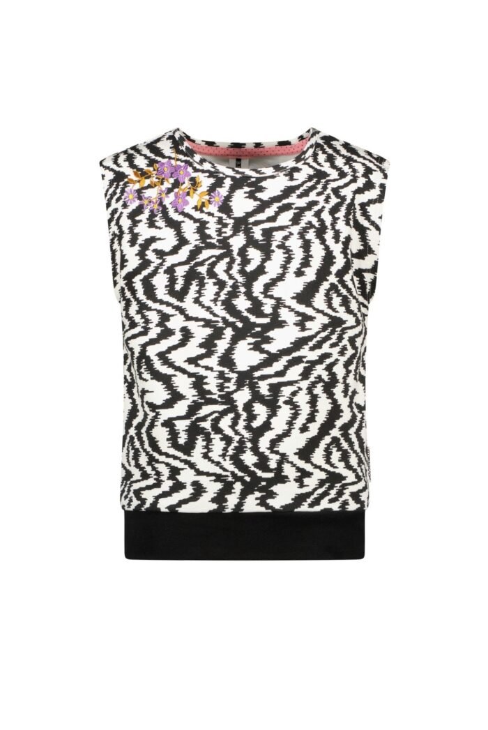 B.Nosy Meisjes top AOP - Zebra Banana B.Nosy Meisjes top AOP - Zebra BananaFrench terry 95% cotton 5% ea