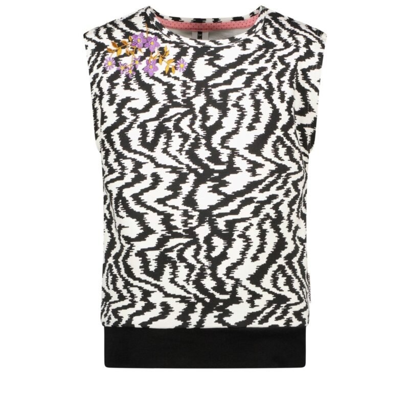 B.Nosy Meisjes top AOP - Zebra Banana B.Nosy Meisjes top AOP - Zebra BananaFrench terry 95% cotton 5% ea