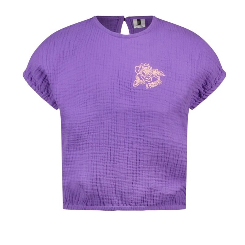 B.Nosy Meisjes top - Grape paars B.Nosy Meisjes top - Grape paarsMateriaal Mousseline 100% cotton 135 gsm