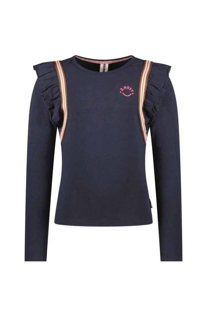 B.Nosy Meisjes top - Tess - Navy blauw B.Nosy Meisjes top - Tess - Navy blauwMateriaal 95% GOTS