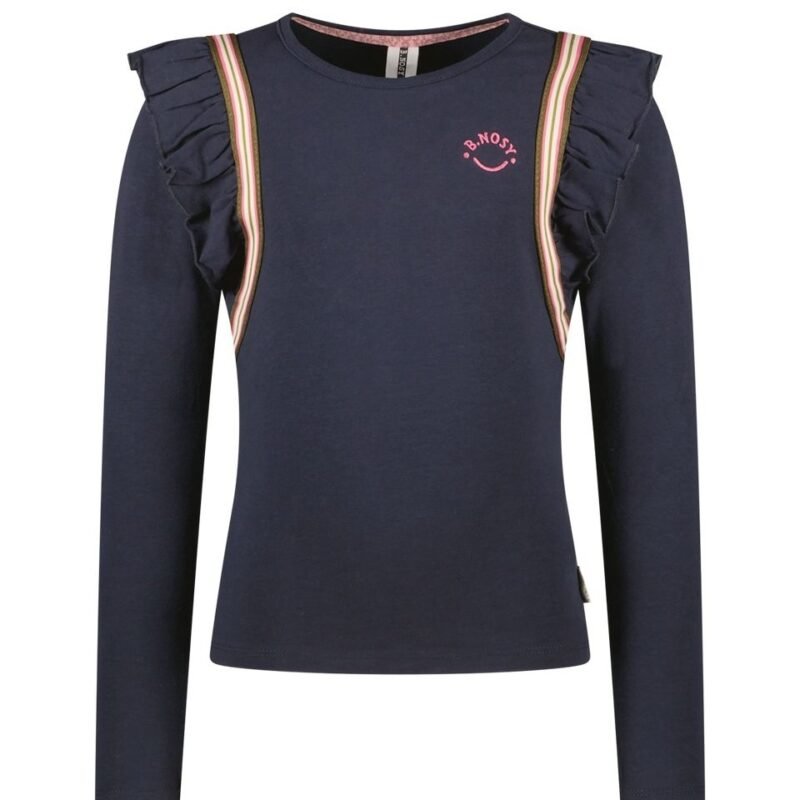 B.Nosy Meisjes top - Tess - Navy blauw B.Nosy Meisjes top - Tess - Navy blauwMateriaal 95% GOTS
