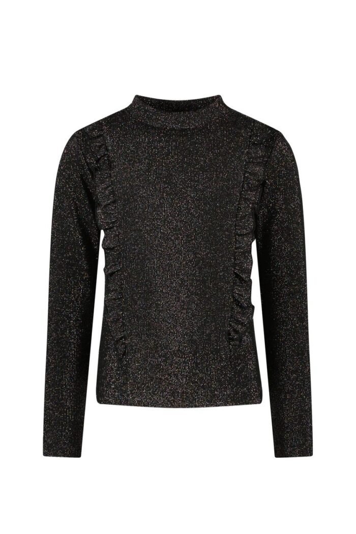 B.Nosy Meisjes top glitter - Tirza - Zwart B.Nosy Meisjes top glitter - Tirza - ZwartMateriaal 60% PE