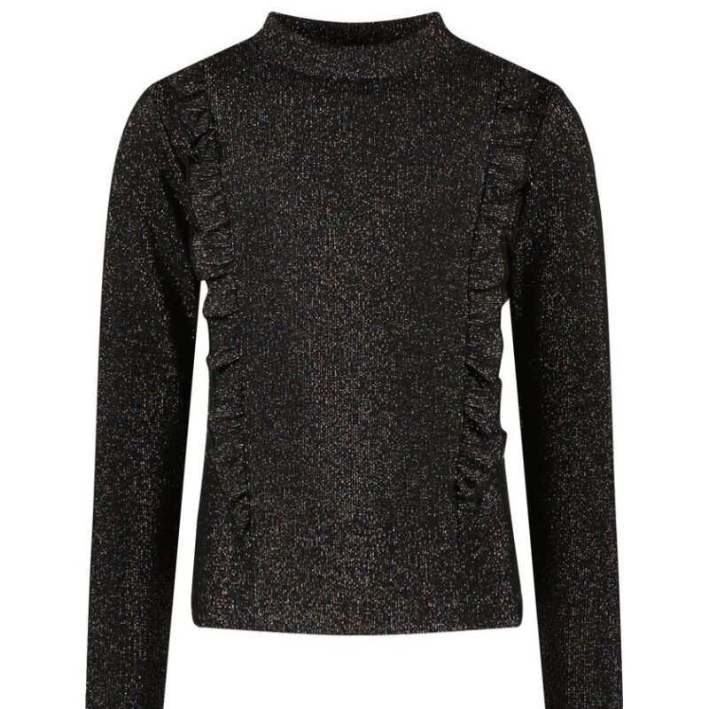 B.Nosy Meisjes top glitter - Tirza - Zwart B.Nosy Meisjes top glitter - Tirza - ZwartMateriaal 60% PE