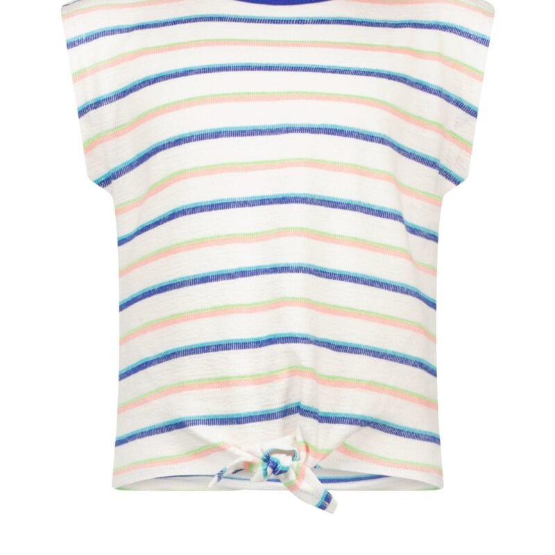 B.Nosy Meisjes top met knoop - Art streep B.Nosy Meisjes top met knoop - Art streepFluo YDS fabric as original swatch
