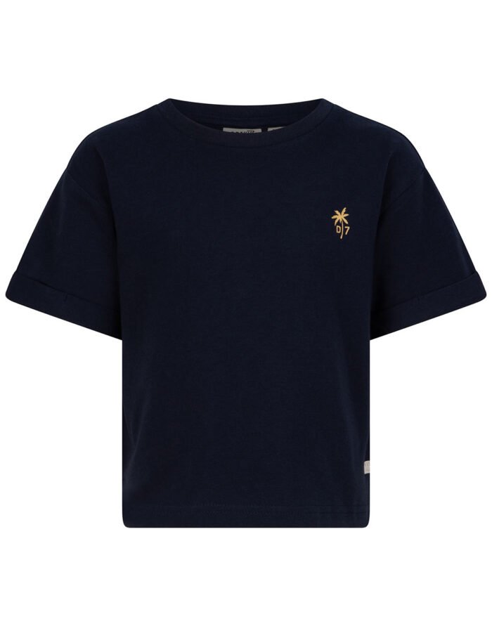 Daily7 Meisjes t-shirt palm - Marine blauw Daily7 Meisjes t-shirt palm - Marine blauw