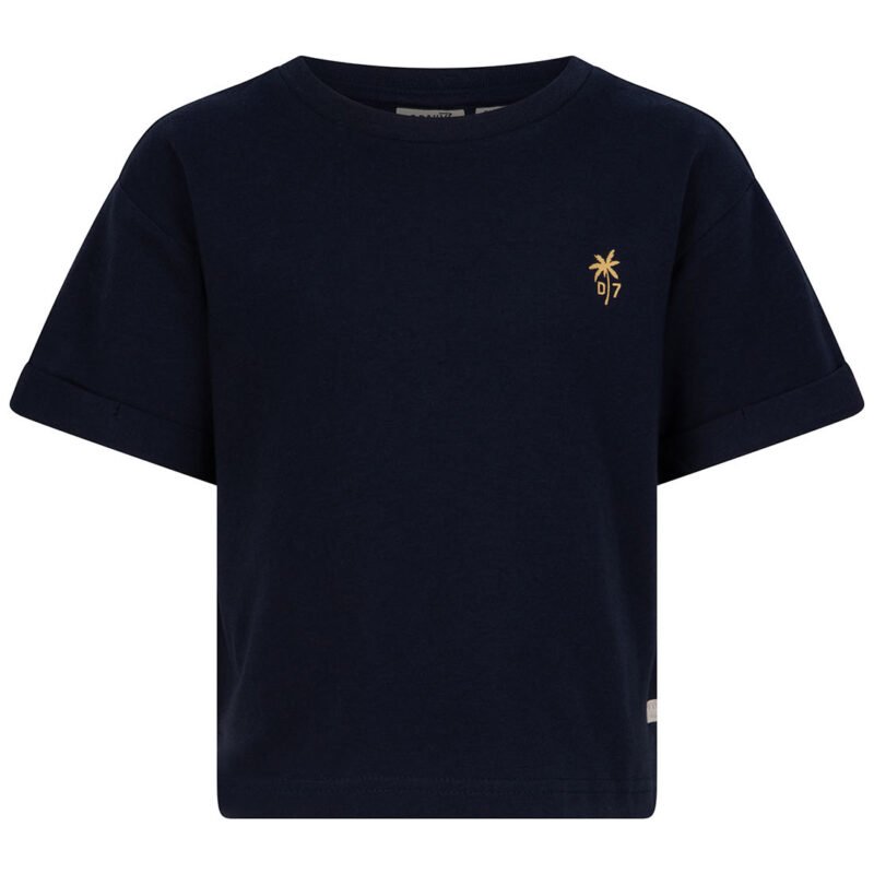 Daily7 Meisjes t-shirt palm - Marine blauw Daily7 Meisjes t-shirt palm - Marine blauw