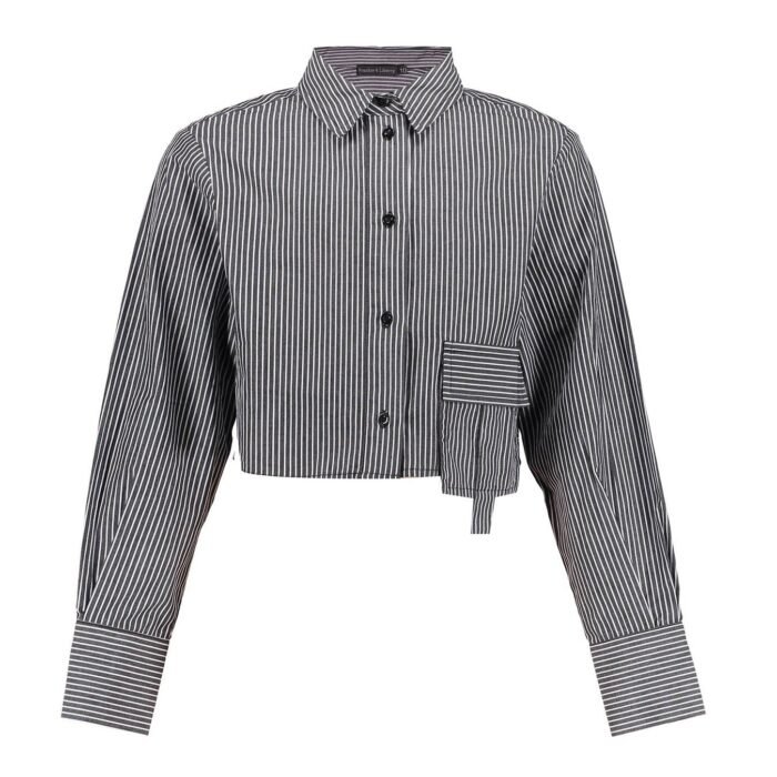 Frankie & Liberty Meisjes blouse - Pixie - Stripes Black White Frankie & Liberty Meisjes blouse - Pixie - Stripes Black WhiteMateriaal
