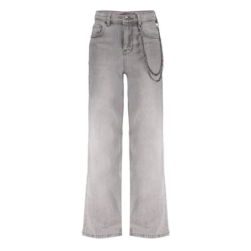 Frankie & Liberty Meisjes broek - Attitude Wide Leg - Grey Denim Frankie & Liberty Meisjes broek - Attitude Wide Leg - Grey DenimMateriaal