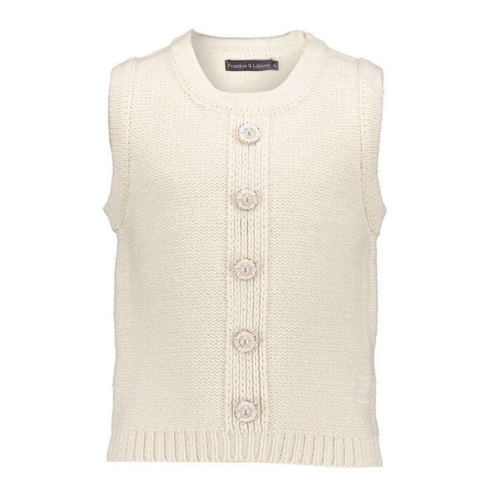 Frankie & Liberty Meisjes gilet gebreid - Kara - Zand Frankie & Liberty Meisjes gilet gebreid - Kara - ZandMateriaal 60% Acrylic