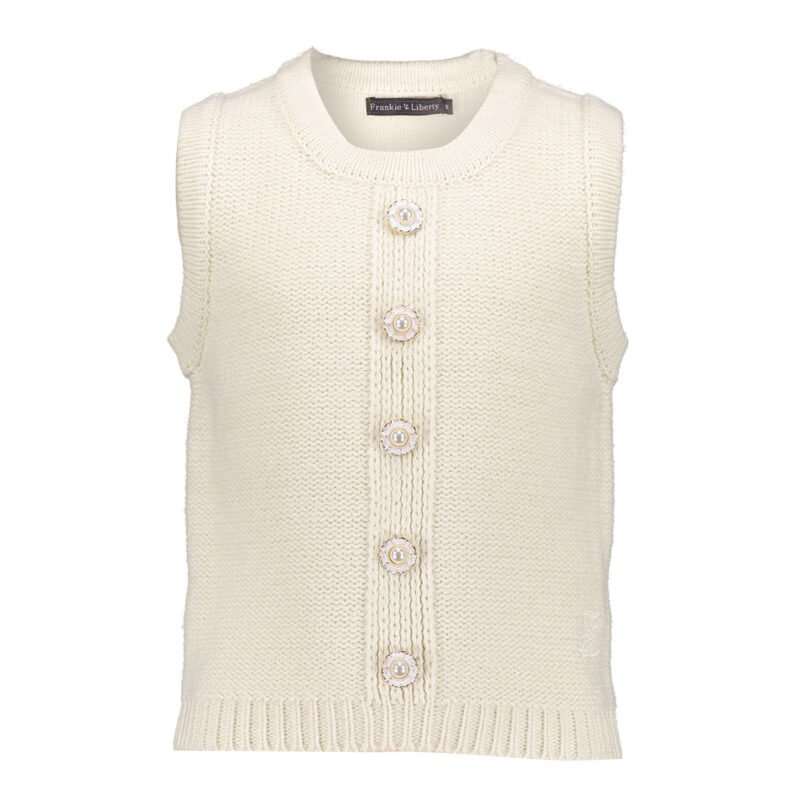 Frankie & Liberty Meisjes gilet gebreid - Kara - Zand Frankie & Liberty Meisjes gilet gebreid - Kara - ZandMateriaal 60% Acrylic