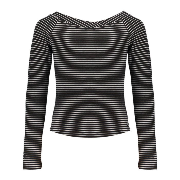 Frankie & Liberty Meisjes sweat shirt - Puck - Stripes Off White Black Frankie & Liberty Meisjes sweat shirt - Puck - Stripes Off White BlackMateriaal