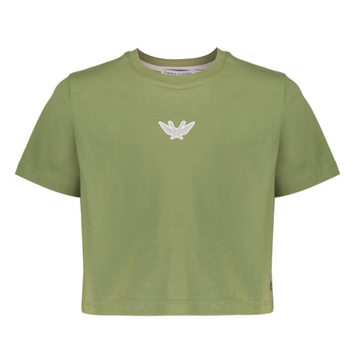 Frankie & Liberty Meisjes t-shirt - Marina - Fresh olijf groen Frankie & Liberty Meisjes t-shirt - Marina - Fresh olijf groenMateriaal