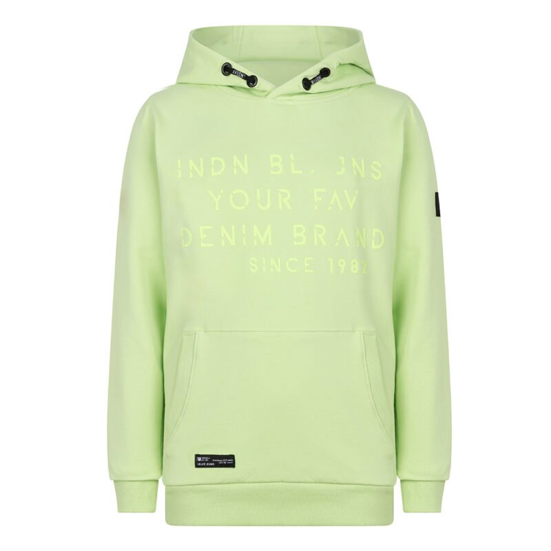 Indian Blue Jeans Jongens hoodie denim brand - Pistache groen Indian Blue Jeans Jongens hoodie denim brand - Pistache groenMateriaal 78% Cotton/19% Polyester/3% Elastane