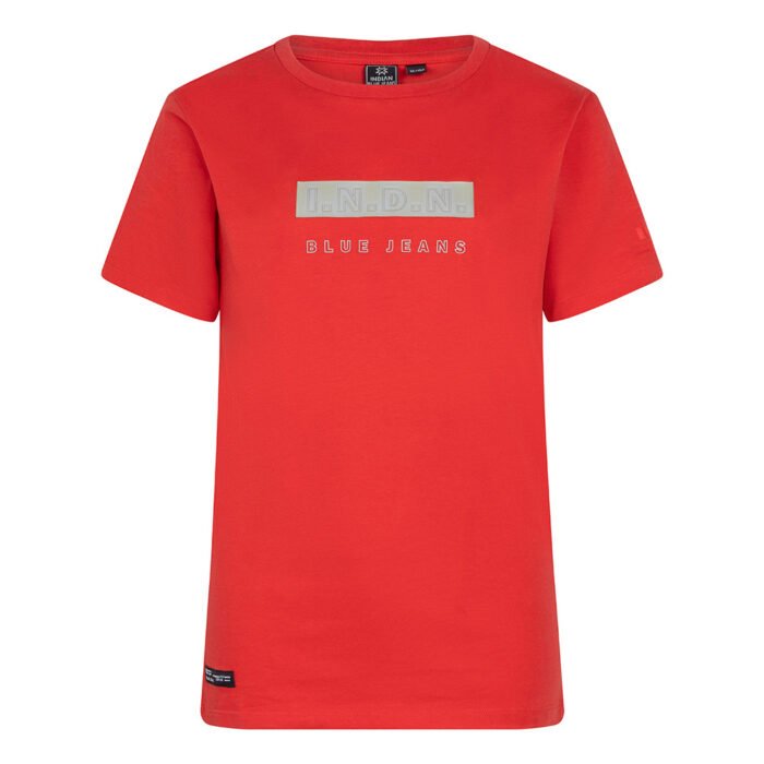 Indian Blue Jeans Jongens t-shirt INDN - Koraal rood Indian Blue Jeans Jongens t-shirt INDN - Koraal roodMateriaal 95% Cotton/5% Elastane