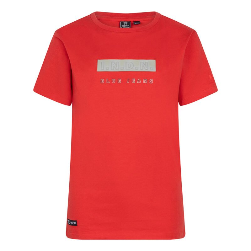 Indian Blue Jeans Jongens t-shirt INDN - Koraal rood Indian Blue Jeans Jongens t-shirt INDN - Koraal roodMateriaal 95% Cotton/5% Elastane