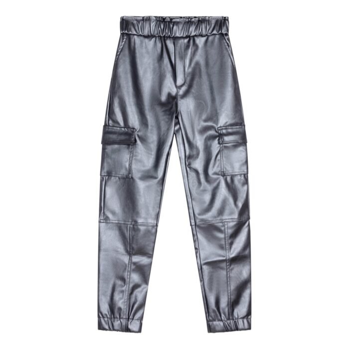 Indian Blue Jeans Meisjes cargo broek pu - Donker zilver Indian Blue Jeans Meisjes cargo broek pu - Donker zilverLET OP: Kleur van de broek is zoals op de sfeerfoto!Materiaal 95% Polyester/ 5% Elastane