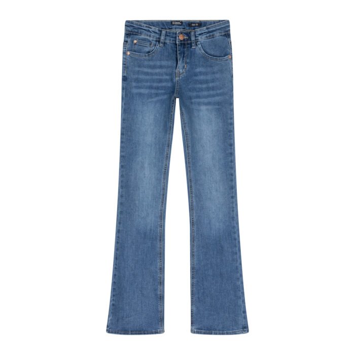 Indian Blue Jeans Meisjes flair broek - Medium blauw denim Indian Blue Jeans Meisjes flair broek - Medium blauw denimMateriaal 70% Cotton/ 29% Polyester/ 1% Elastane