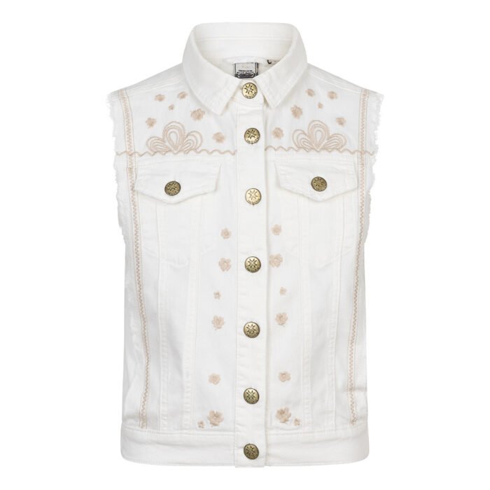 Indian Blue Jeans Meisjes gilet embroidery - Lily wit Indian Blue Jeans Meisjes gilet embroidery - Lily witMateriaal 97% Cotton/3% Elastane