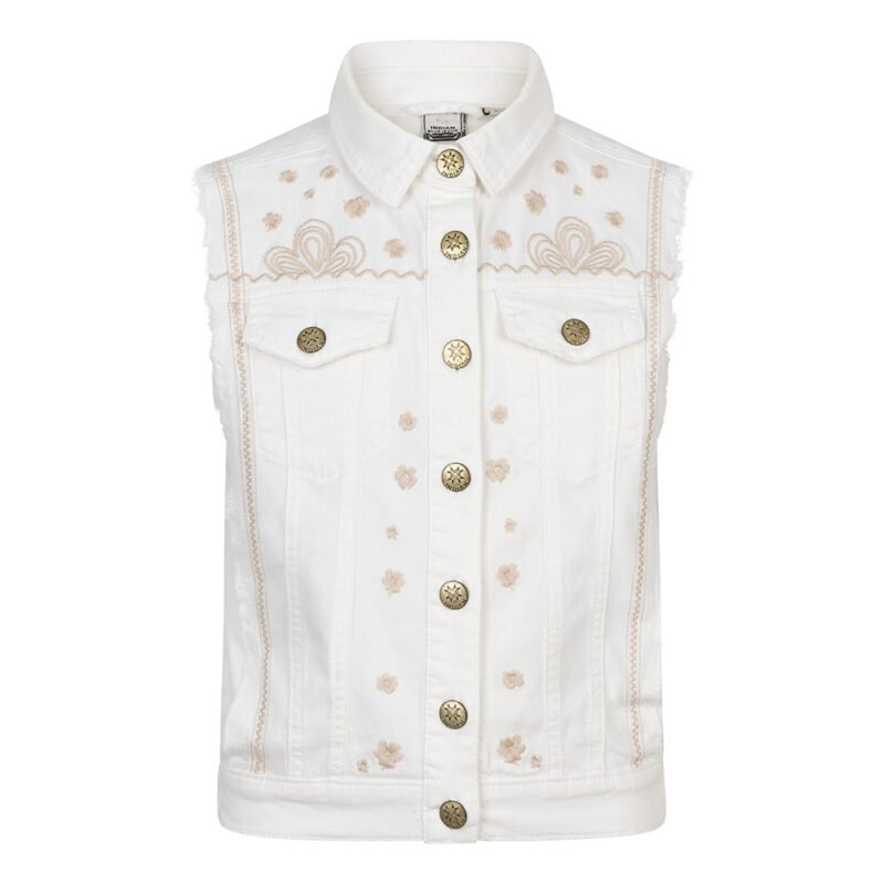Indian Blue Jeans Meisjes gilet embroidery - Lily wit Indian Blue Jeans Meisjes gilet embroidery - Lily witMateriaal 97% Cotton/3% Elastane