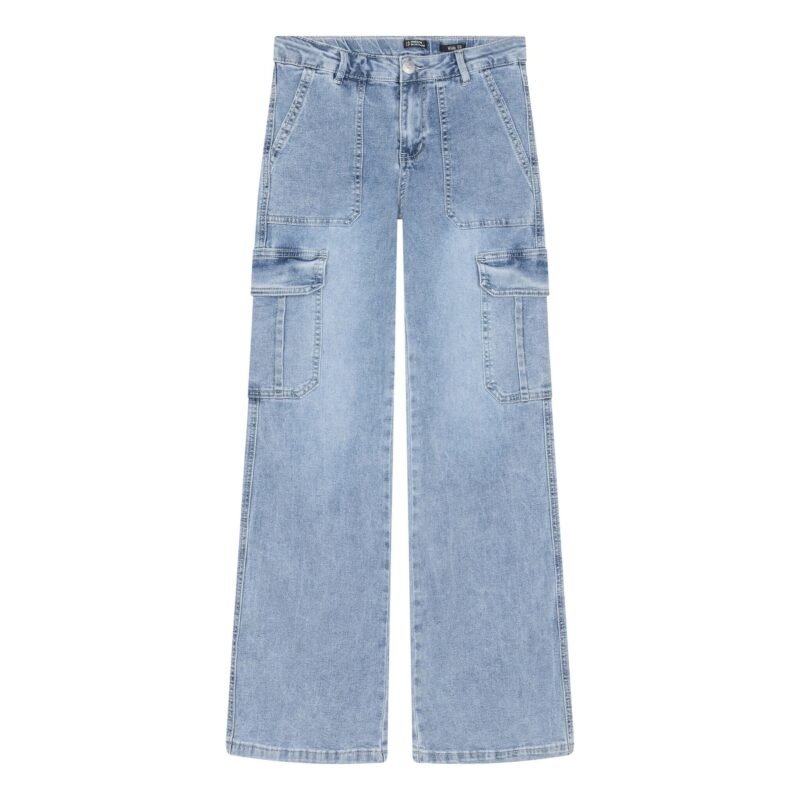 Indian Blue Jeans Meisjes jeans broek cargo wide fit - Licht blauw denim Indian Blue Jeans Meisjes jeans broek cargo wide fit - Licht blauw denimMateriaal 75% Cotton/ 23% Polyester/ 2% Elastane