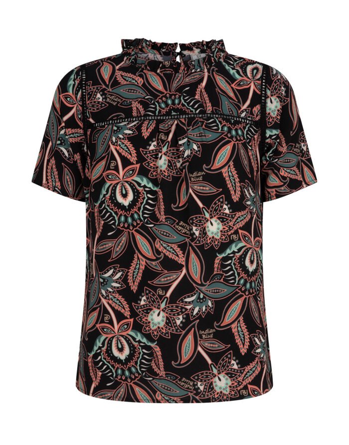 Indian Blue Jeans Meisjes shirt bloemen - Zwart Indian Blue Jeans Meisjes shirt bloemen - Zwart100% Polyester